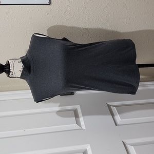 Karen Scott, turtleneck, sleeveless grey top, high neck, size S